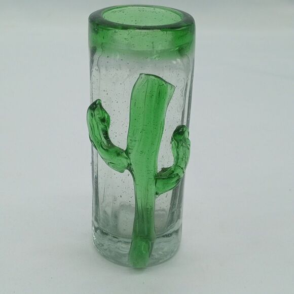 Vintage Glass Cactus Shot Glass - Picture 1 of 5